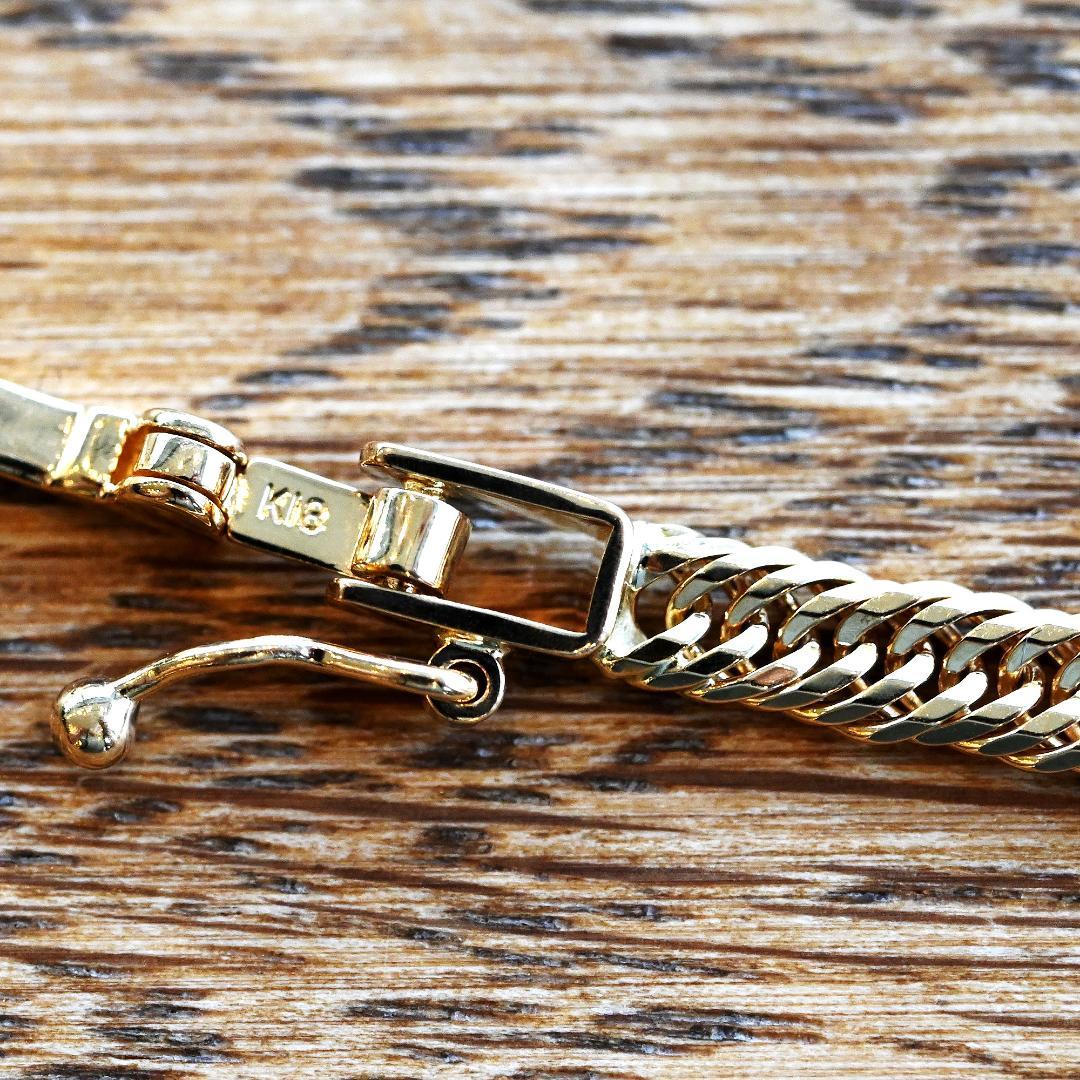 18金喜平ネックレス12面トリプル14.5g60cm造幣局検定マーク刻印入