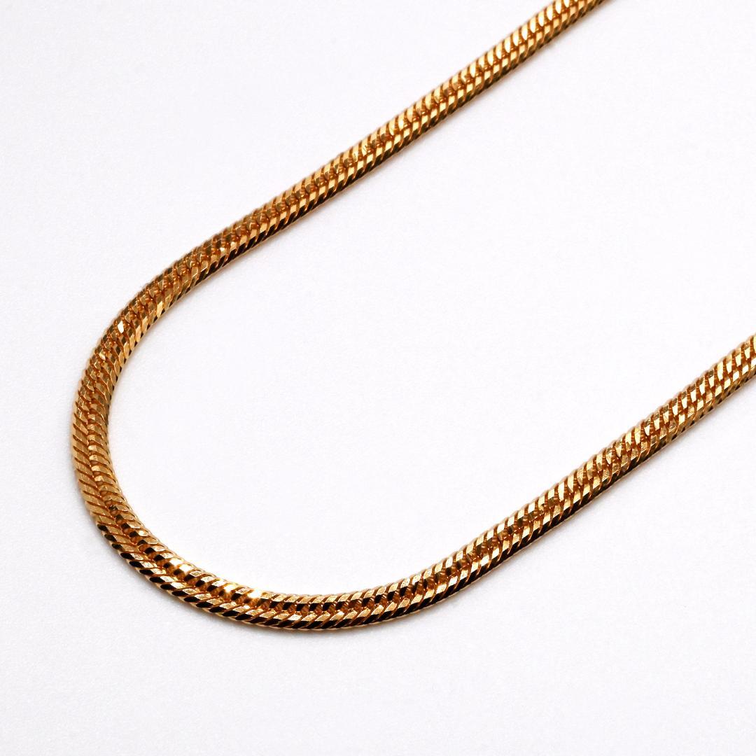 18金喜平ネックレス12面トリプル14.5g60cm造幣局検定マーク刻印入