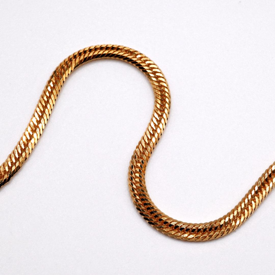 18金喜平ネックレス12面トリプル14.5g60cm造幣局検定マーク刻印入