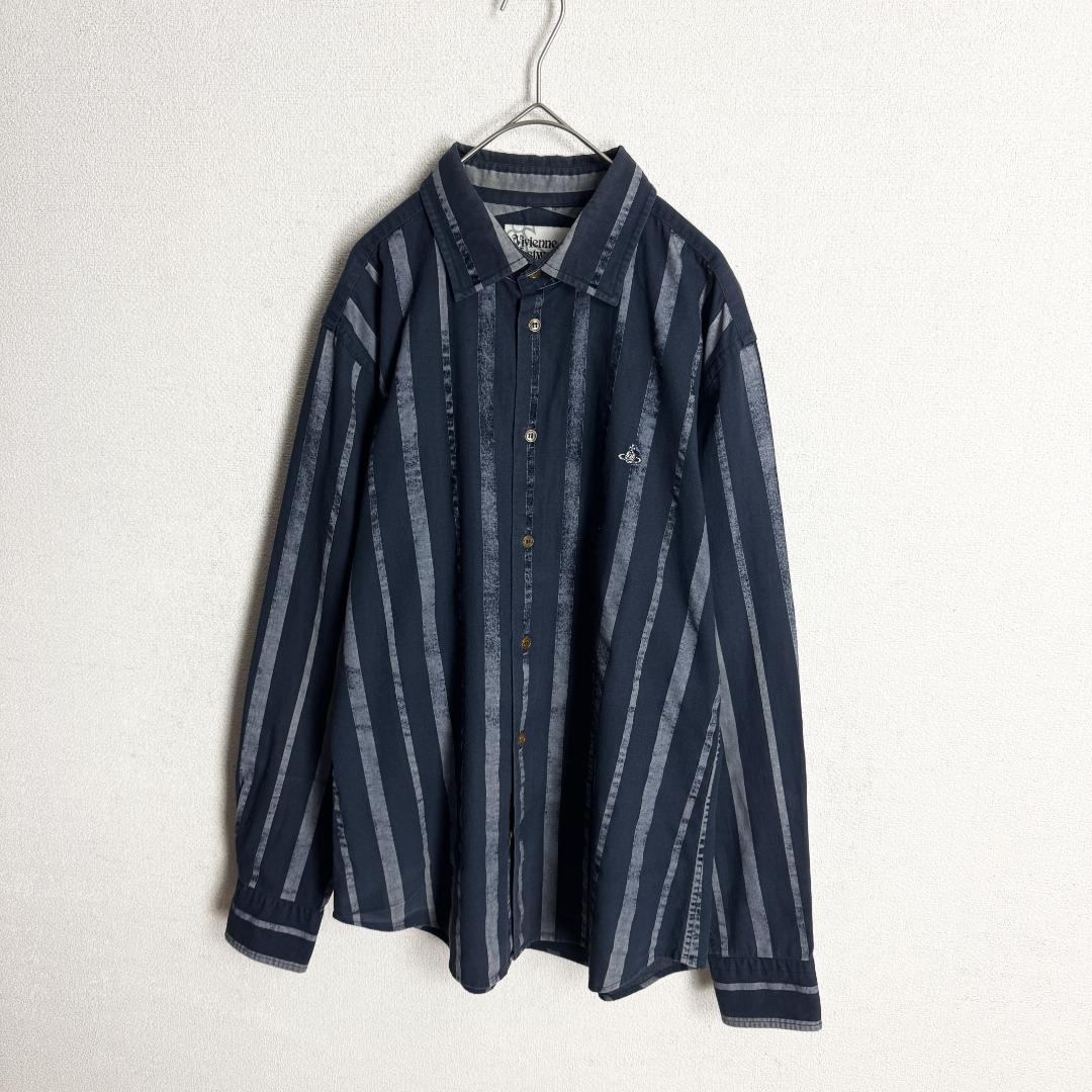 【高級モデル☆シックデザイン】ヴィヴィアンウエストウッド オーブ刺繍 長袖シャツ