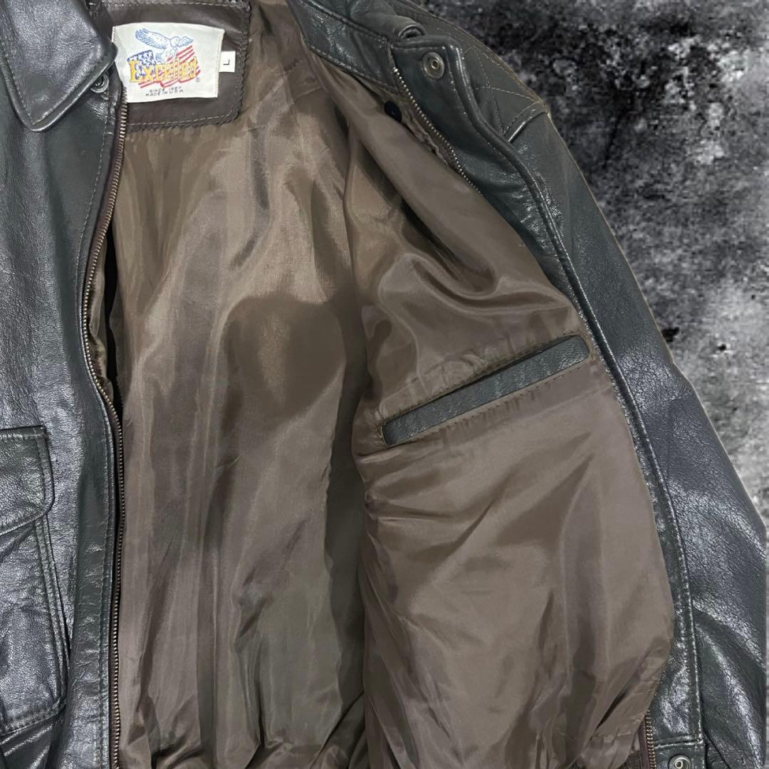 80s USA製 短丈 レザーフライトジャケット 本革 g-1 a-2