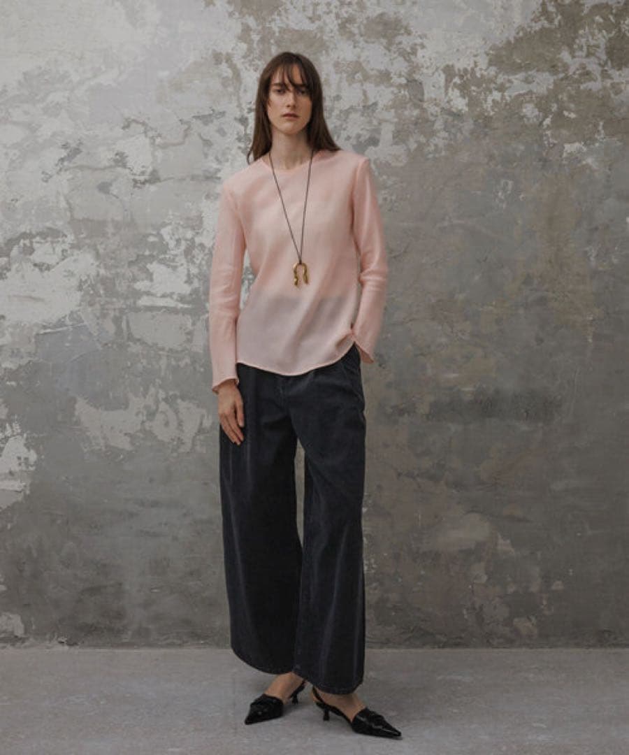 新品タグ付きEMOELLE サステナブルドレスデニムパンツ　38