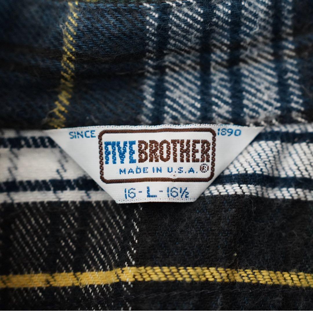 【希少】70s ヴィンテージ FIVE BROTHERネルシャツ 三角タグ