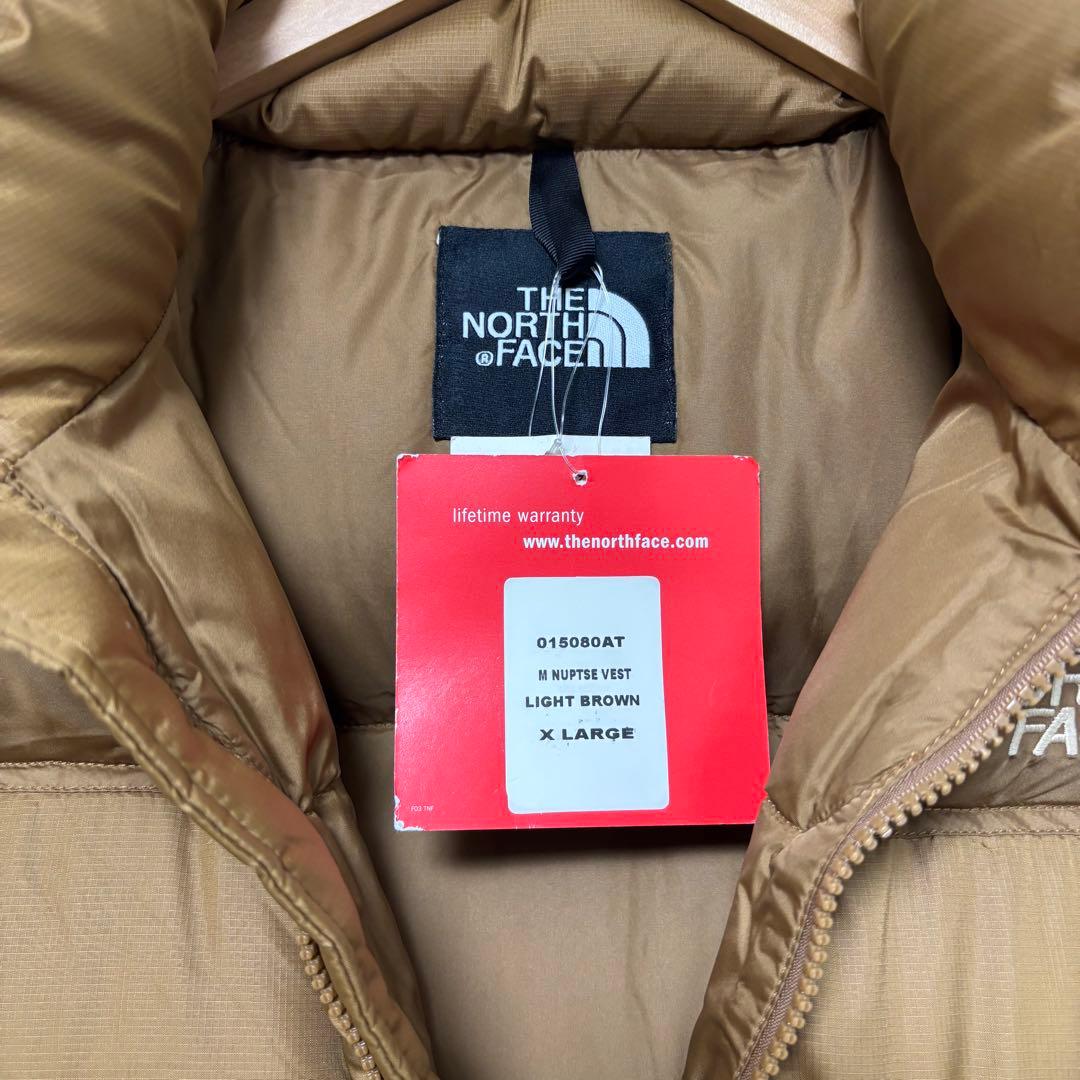 超希少　XL 新品センターロゴ　ダウン　ベスト　ヌプシ　ブラウン