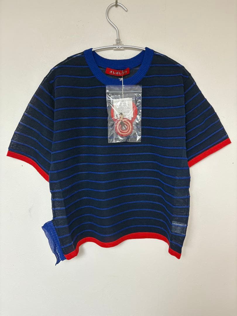 【新品・未使用】 アルベロベロ 半袖ニット (ブローチ付き)
