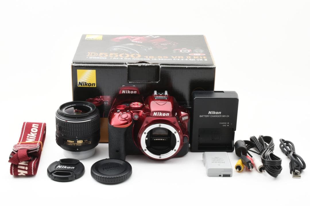 【美品】Nikon D5500 18-55 VRII kit レッド　動作確認済