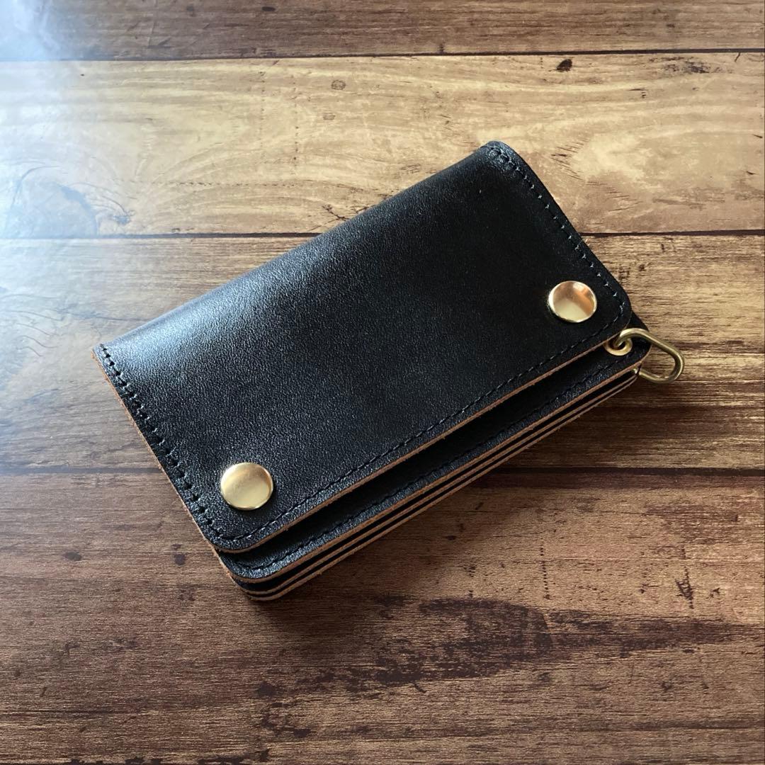 【まるさん】トラッカーウォレット150（ミドル）3層【お札を折らずに収納】