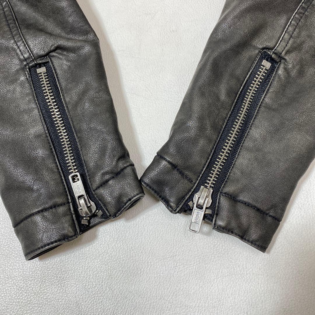 未使用 ANDER HUNK ファイヤーマンデザインファーライダースジャケット