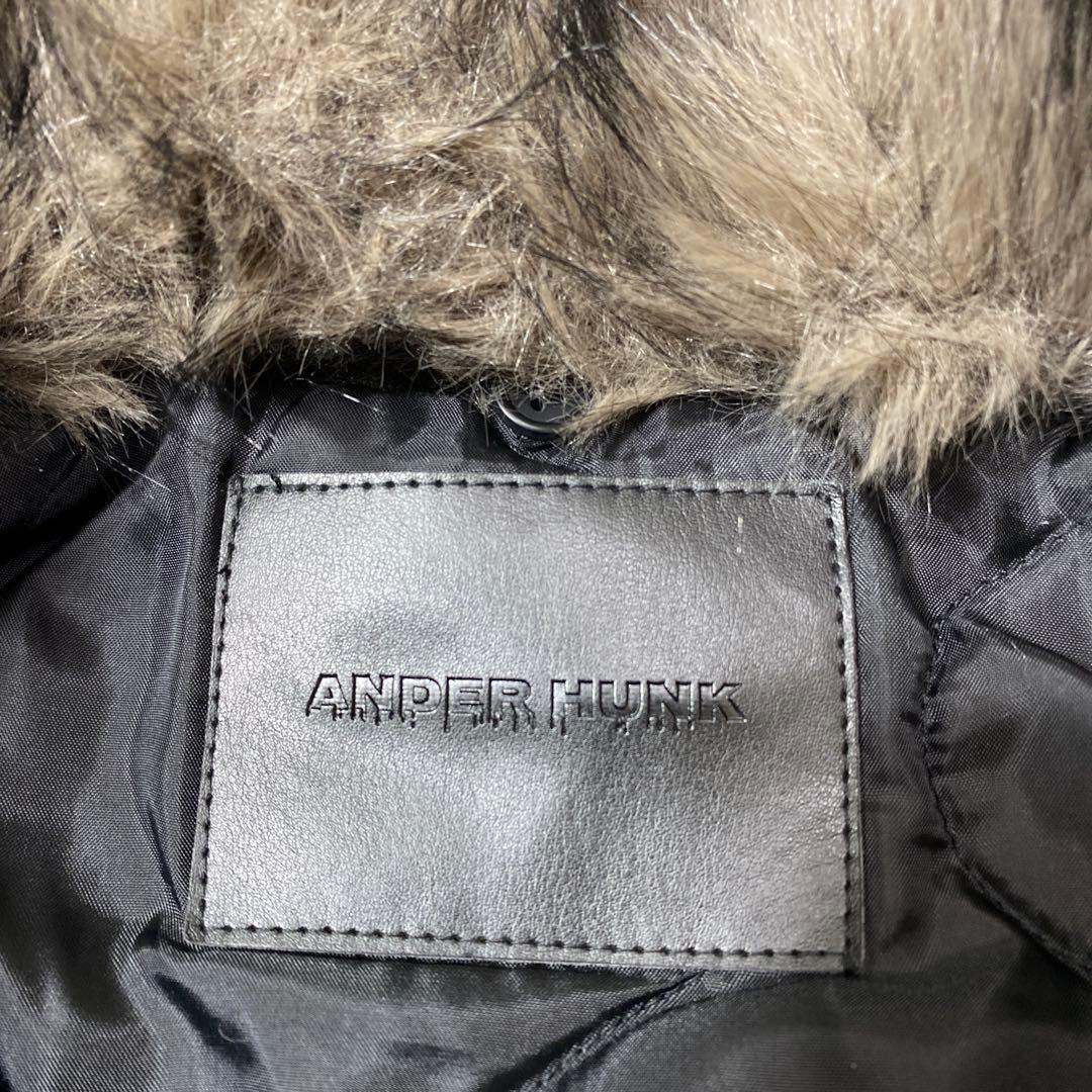 未使用 ANDER HUNK ファイヤーマンデザインファーライダースジャケット