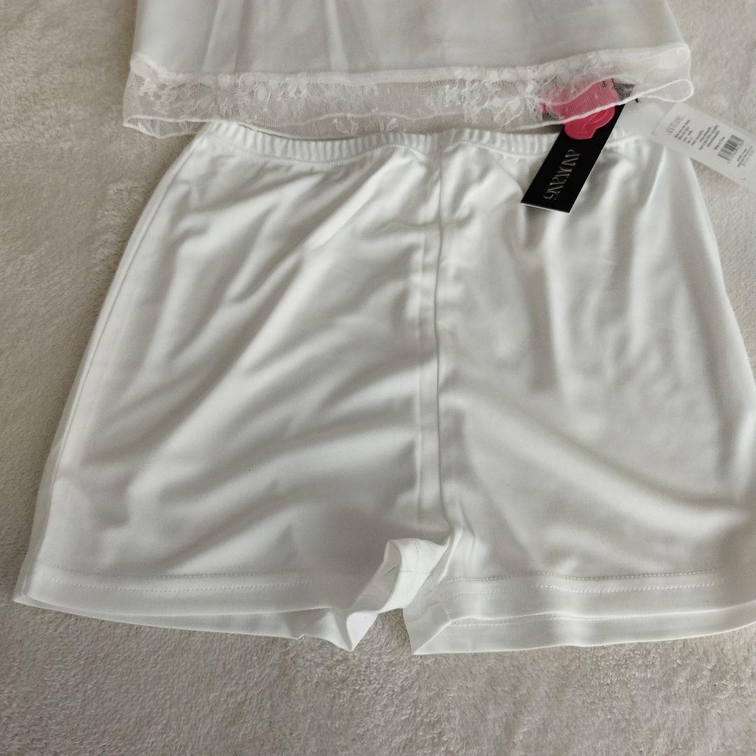 【新品】ANDWANG　スリップ　キャミソール　ショートパンツ付き　サイズS　白