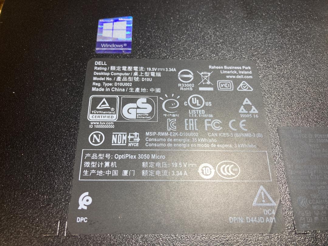 処分市 Optiplex3050Micro WifiBt MsOfficeE