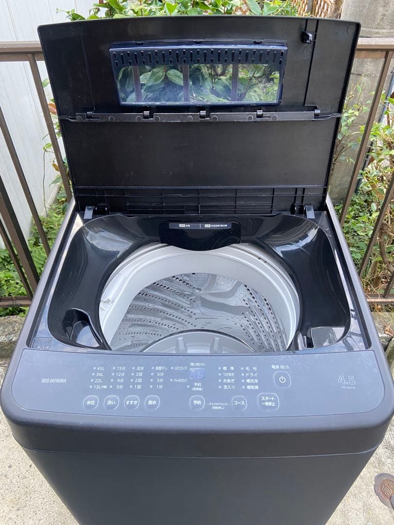 I387 IRIS OHYAMA 2023年製全自動洗濯機 4.5kg ブラック