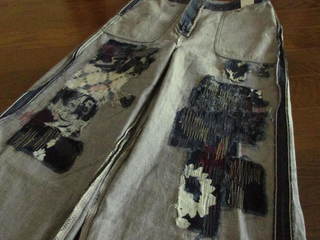 ★美品45R加工ワイドデニムベイカーパンツ2