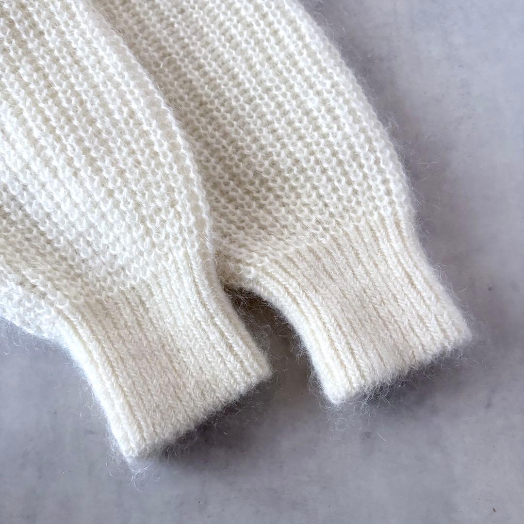 極美品　プラージュ　キッドモヘヤMix　カタアゼ　Vネック　プルオーバー　ニット