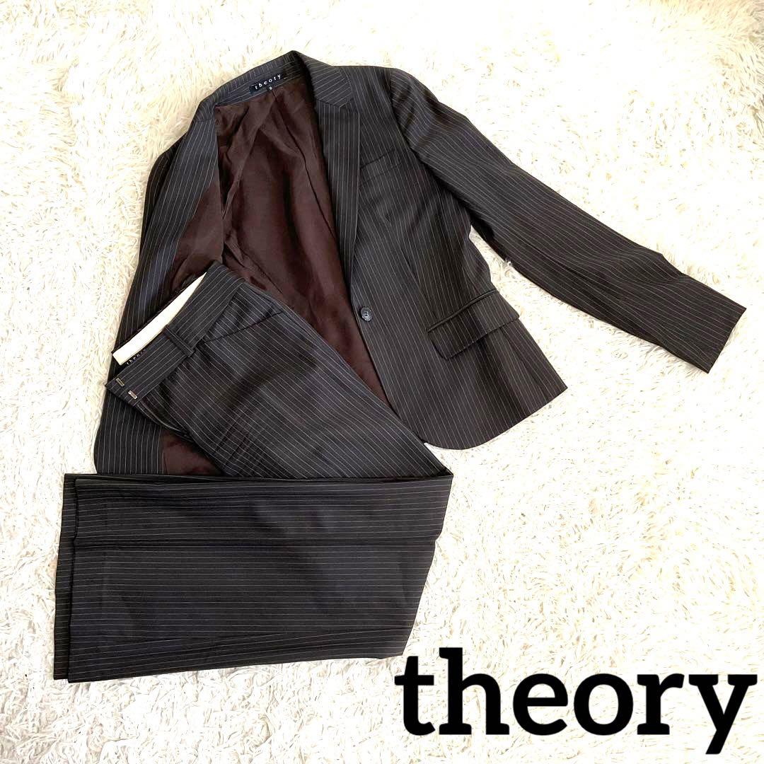 ♯257 theory セオリー パンツスーツ ストライプ 日本製 レディースS