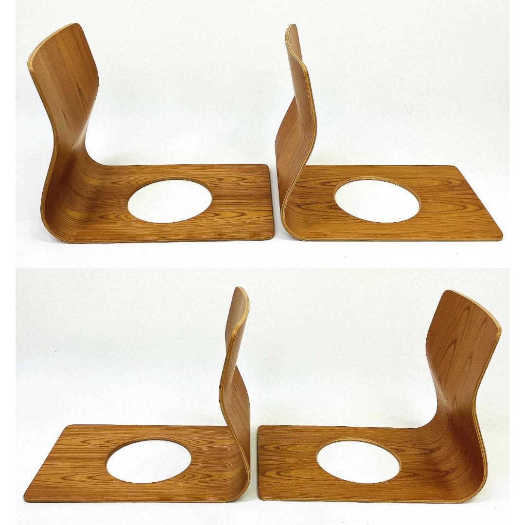 Tendo 天童木工 座椅子 2脚セット 藤森健次 曲げ木 ケヤキ板目 曲木⑲