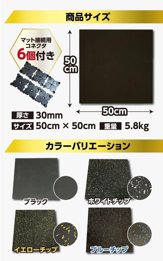 【Kap】 4WD ジムマット 4枚セット 50×50×3cm 8セット