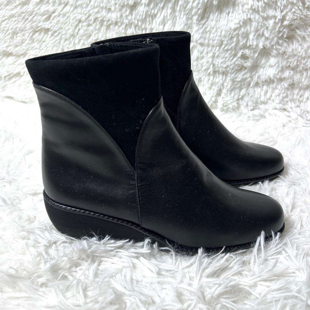 【未使用品】GINZA YOSHINOYA レザーショートブーツ 22.5cm