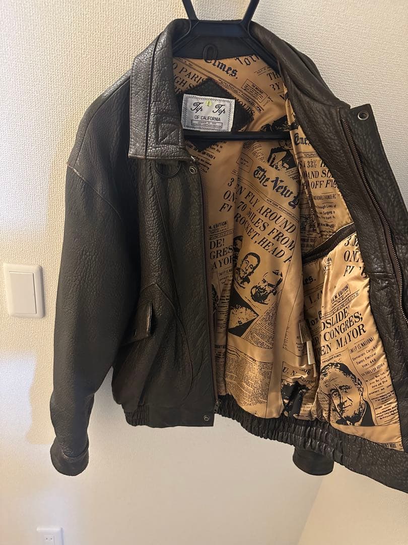 Tip Topヴィンテージ本革フライトジャケットG1調濃茶M美品