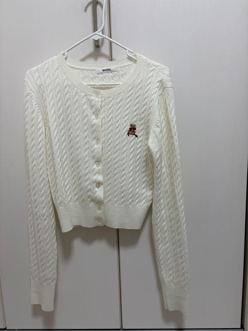 スナイデル　リボンベアニットカーディガン　IVR