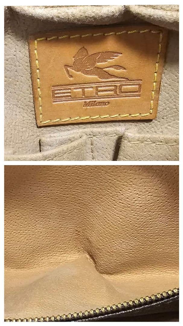 m*t様 ETRO　エトロ　ボストンバッグ　ポーチ　2WAY　ペイズリー柄　ブラ