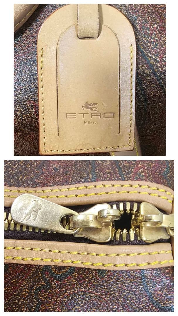 m*t様 ETRO　エトロ　ボストンバッグ　ポーチ　2WAY　ペイズリー柄　ブラ