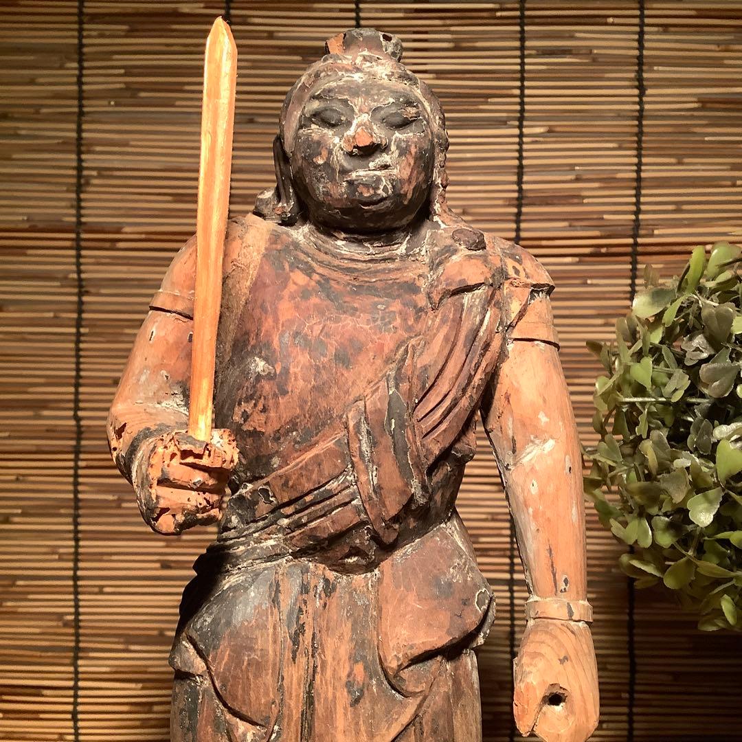 平安〜鎌倉時代・密教￼護法善神「憤怒・不動明王」不動信仰・神仏守護神・寄木造