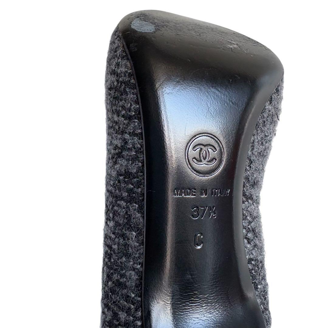 美品 CHANEL ココマーク ツイード パンプス 37.5