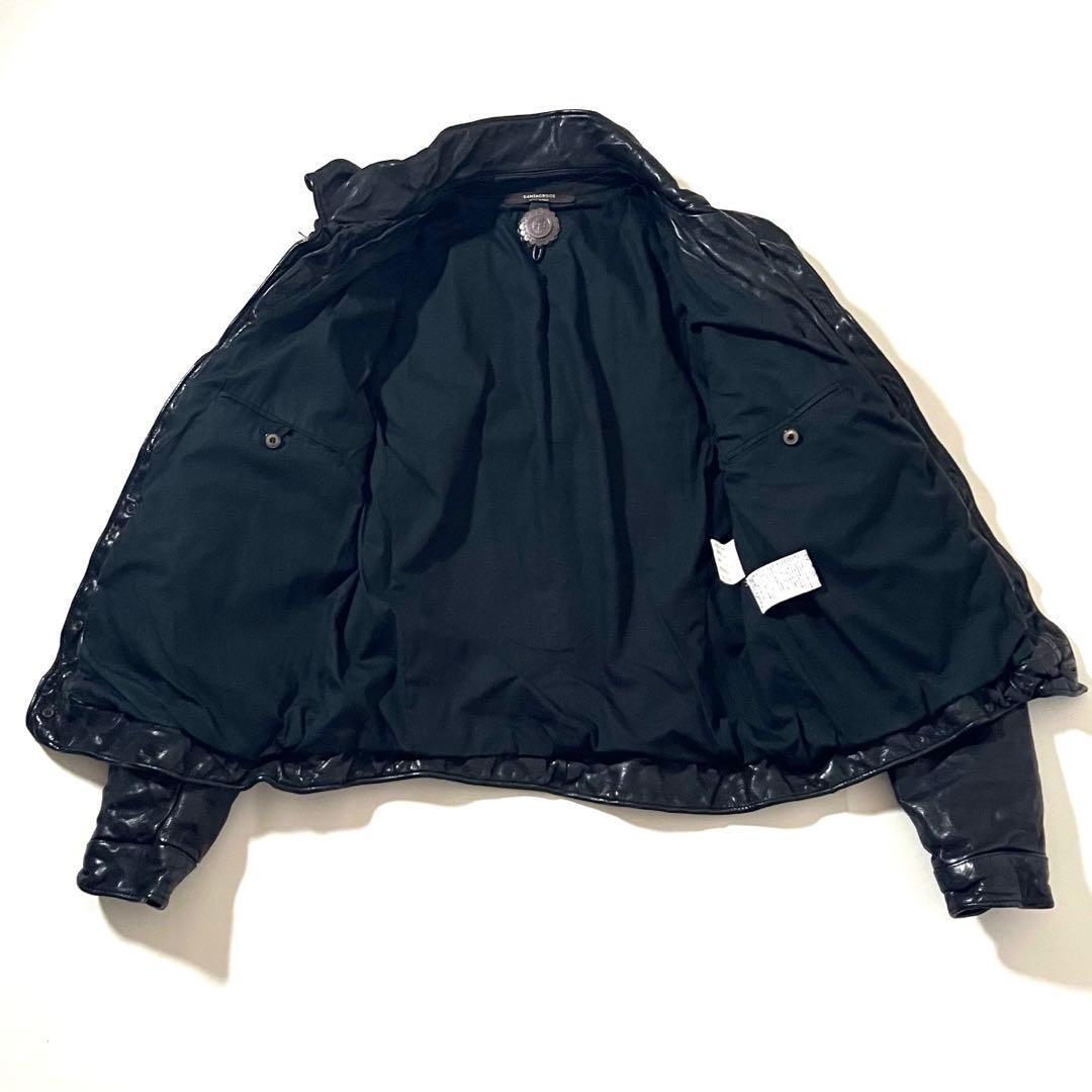 【美品】サンタクローチェ　レザージャケット　バッファロー　タンニン鞣し　ブラック
