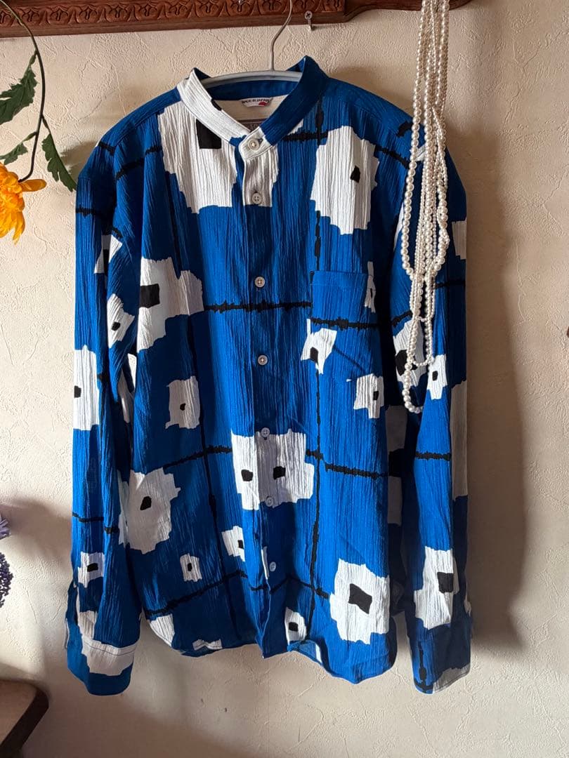 一回着　ソウソウ　Mサイズ　高島縮 20/20 スタンドカラーシャツ／天花