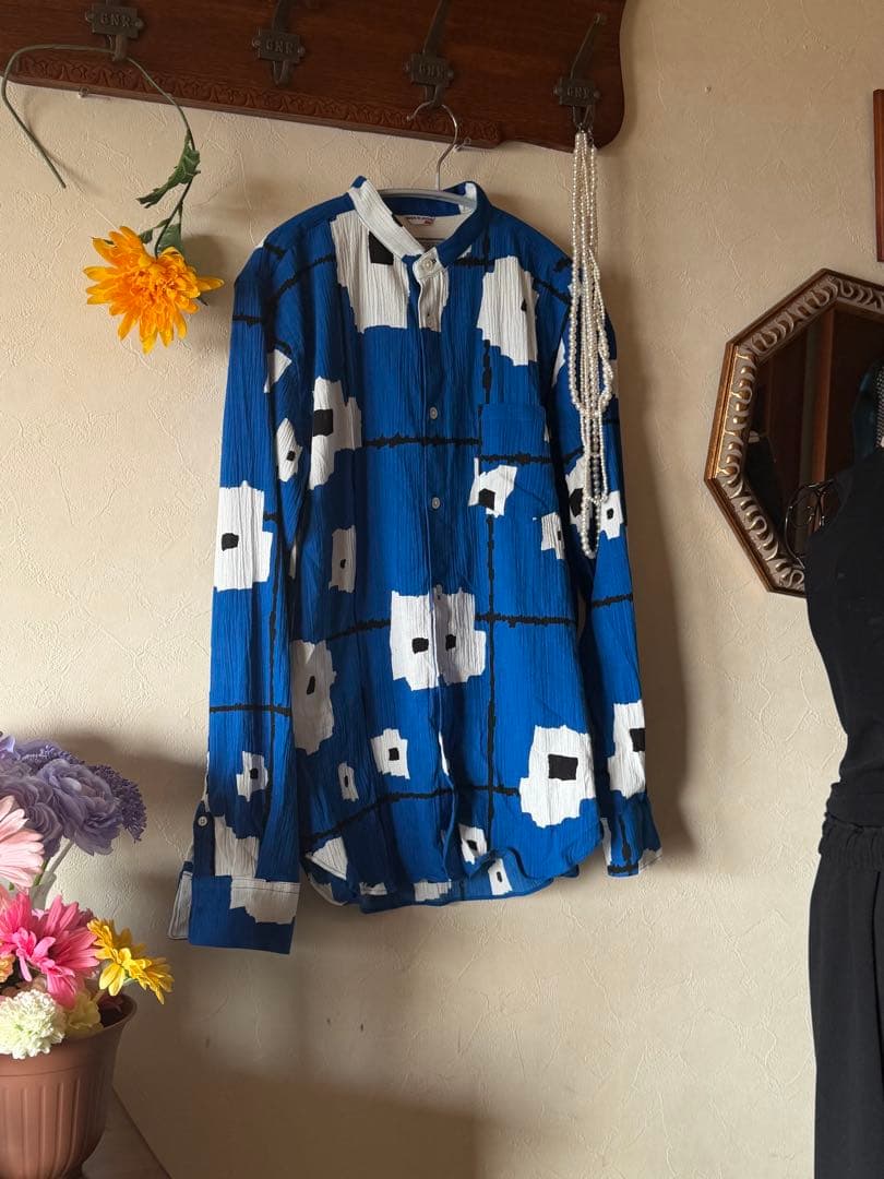 一回着　ソウソウ　Mサイズ　高島縮 20/20 スタンドカラーシャツ／天花