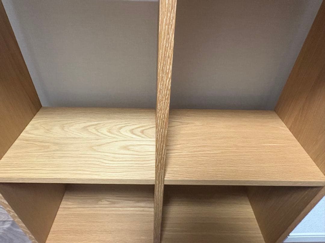 無印良品　スタッキングシェルフセット・５段×２列・オーク材　チェスト付き