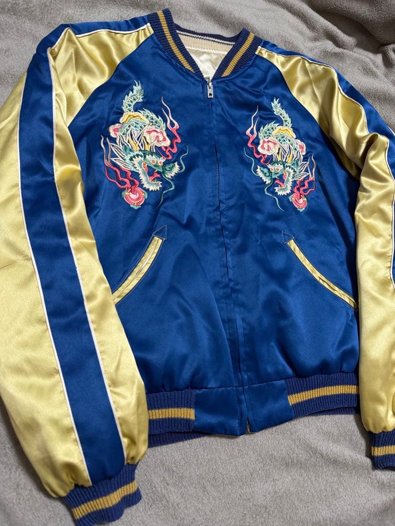 ２面用 テーラー東洋 虎 鷹 日本限定 スカジャン サテン vintage