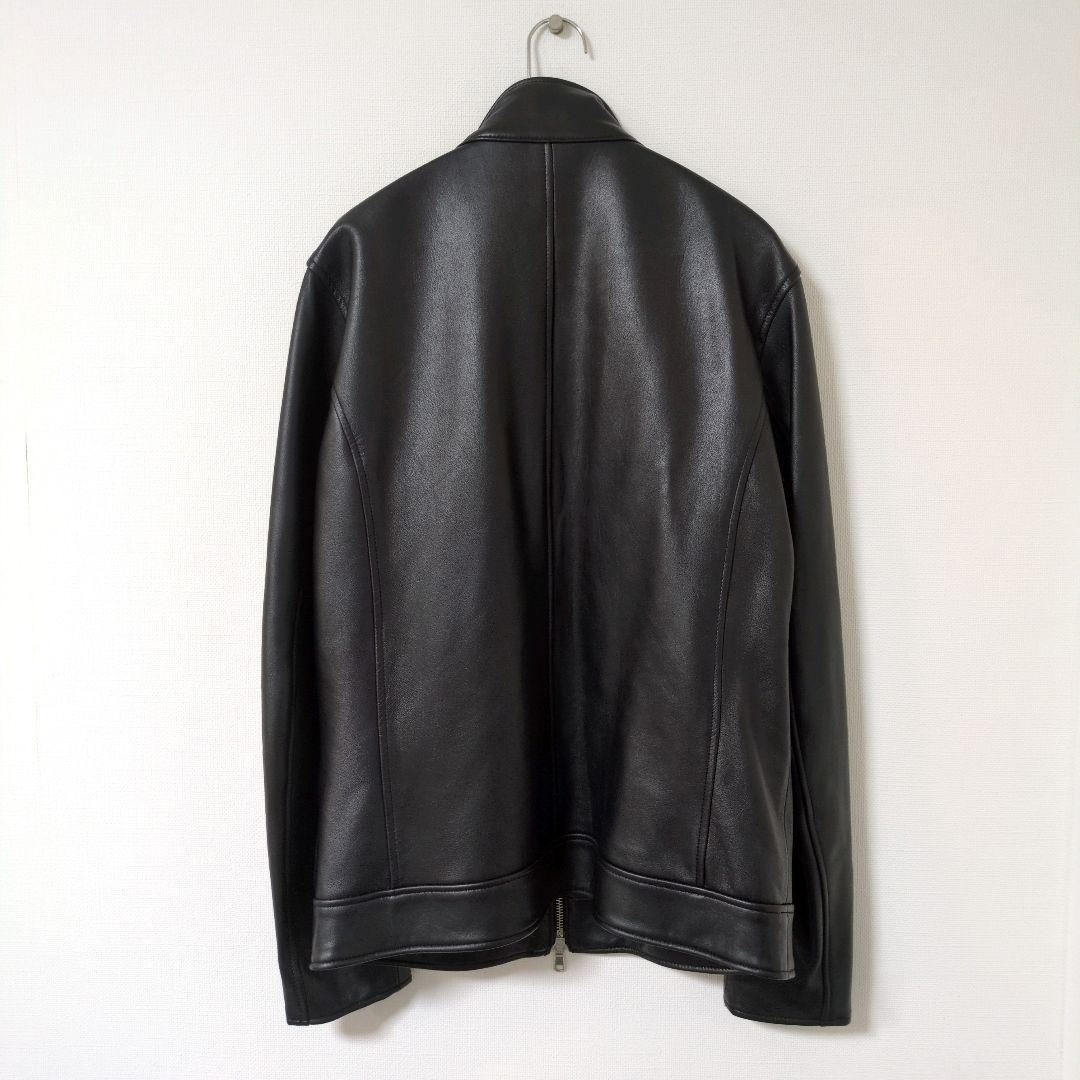 テットオム　羊革　ラムレザー　ジャケット　スタンドカラー　ペイズリー　ブラック