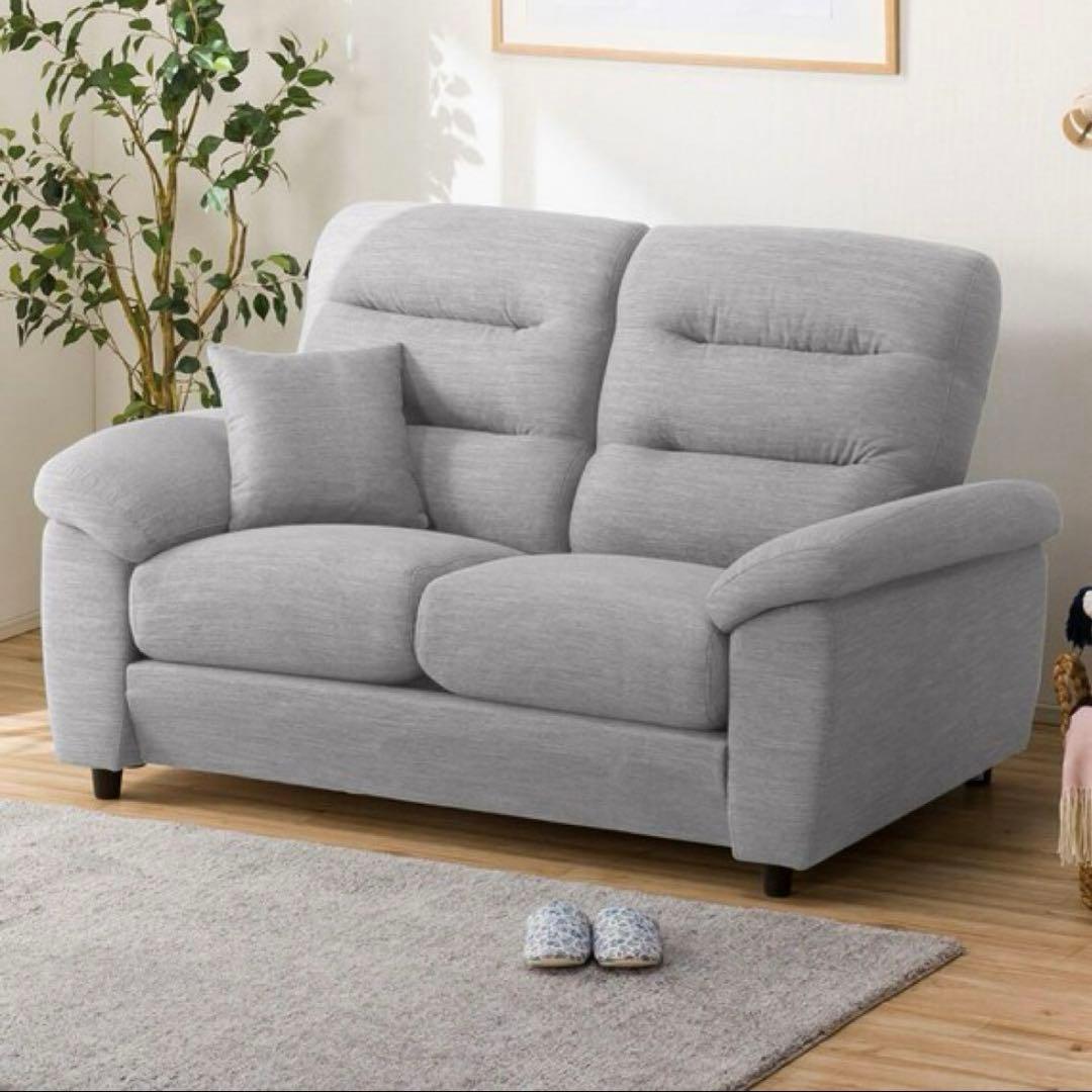 【超美品】ニトリ Nポケット 2人用 布張りソファ クッション付