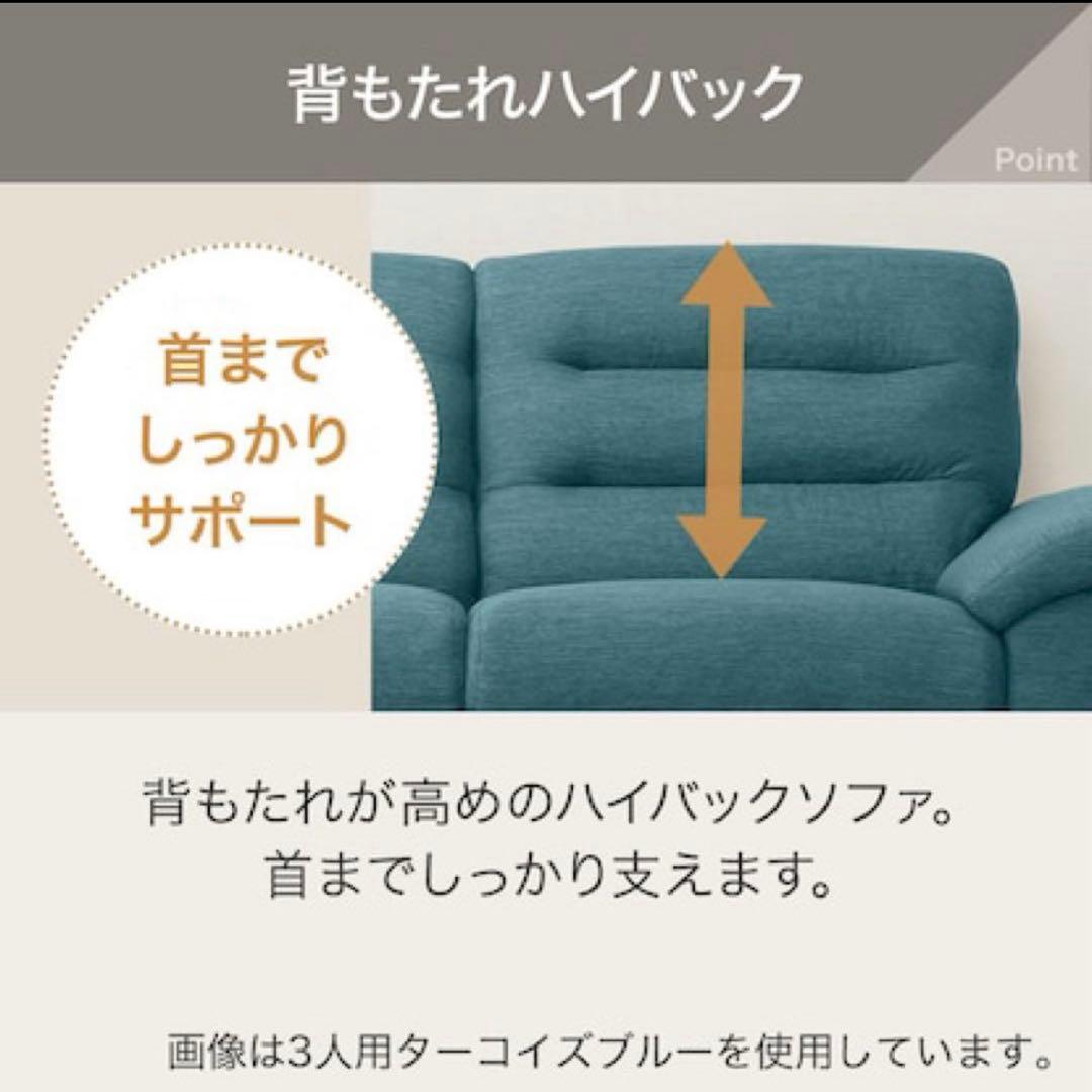 【超美品】ニトリ Nポケット 2人用 布張りソファ クッション付