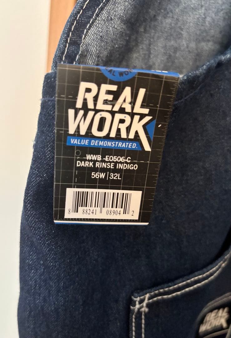 USA古着 REAL WORKS 未使用 オーバーオール w56 ビッグサイズ