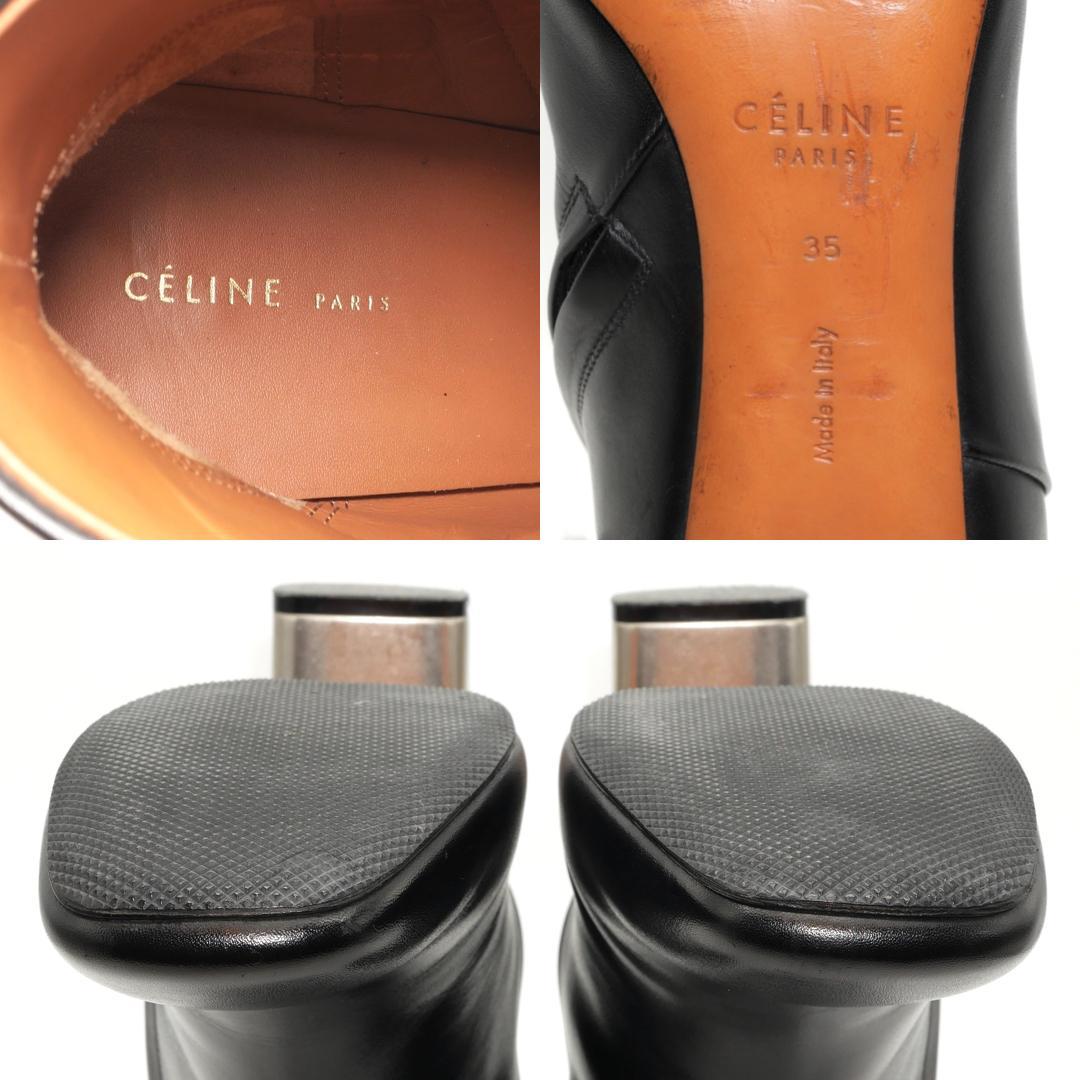 35　CELINE　BAMBAM　黒　メタルヒール　フィービー期　7cmヒール