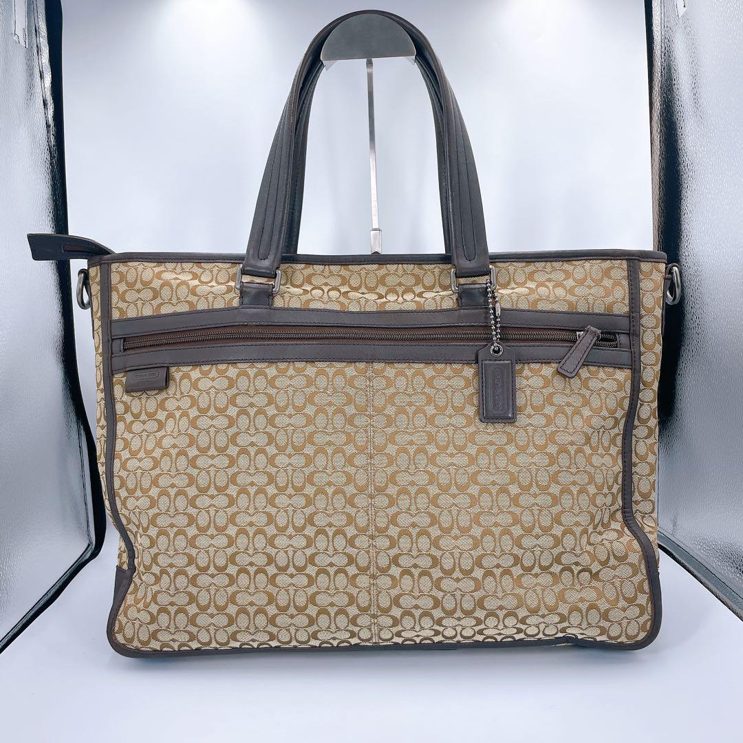 COACH コーチ 2way ビジネスバッグ ミニシグネチャー F70697