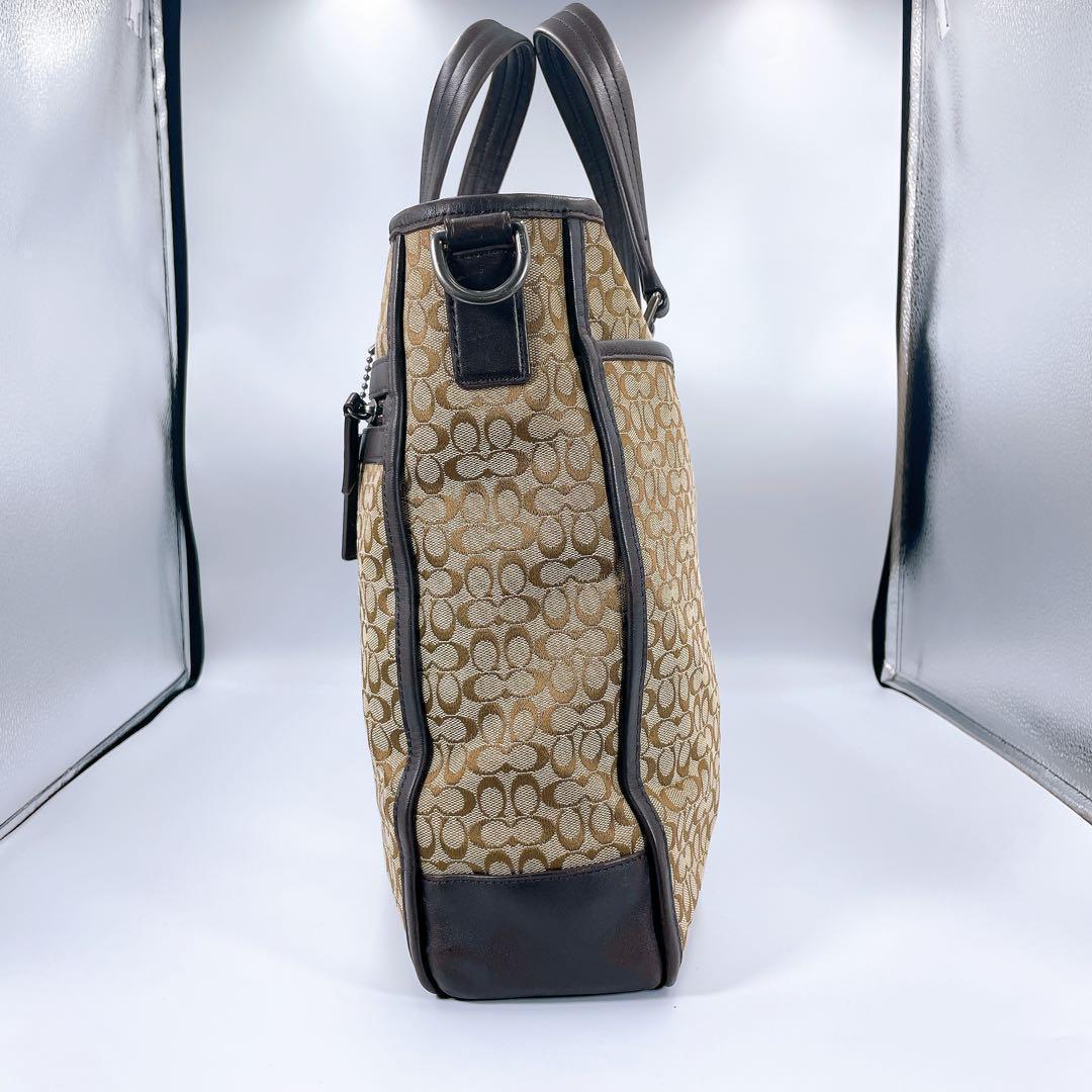 COACH コーチ 2way ビジネスバッグ ミニシグネチャー F70697