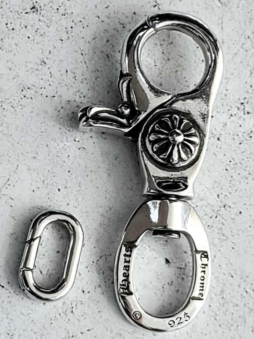 ラスト1点のみ 新品未使用 シルバー925 クロス キーホルダー クリップ