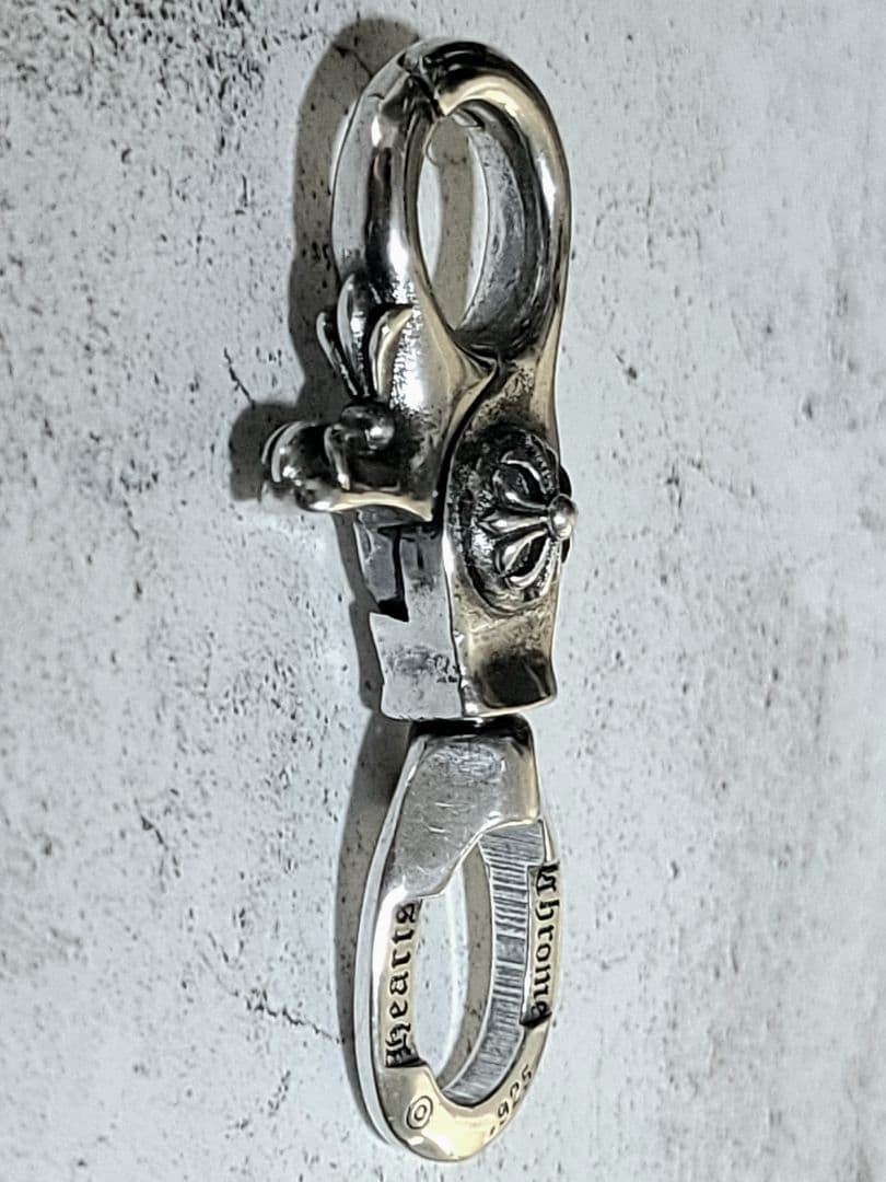 ラスト1点のみ 新品未使用 シルバー925 クロス キーホルダー クリップ