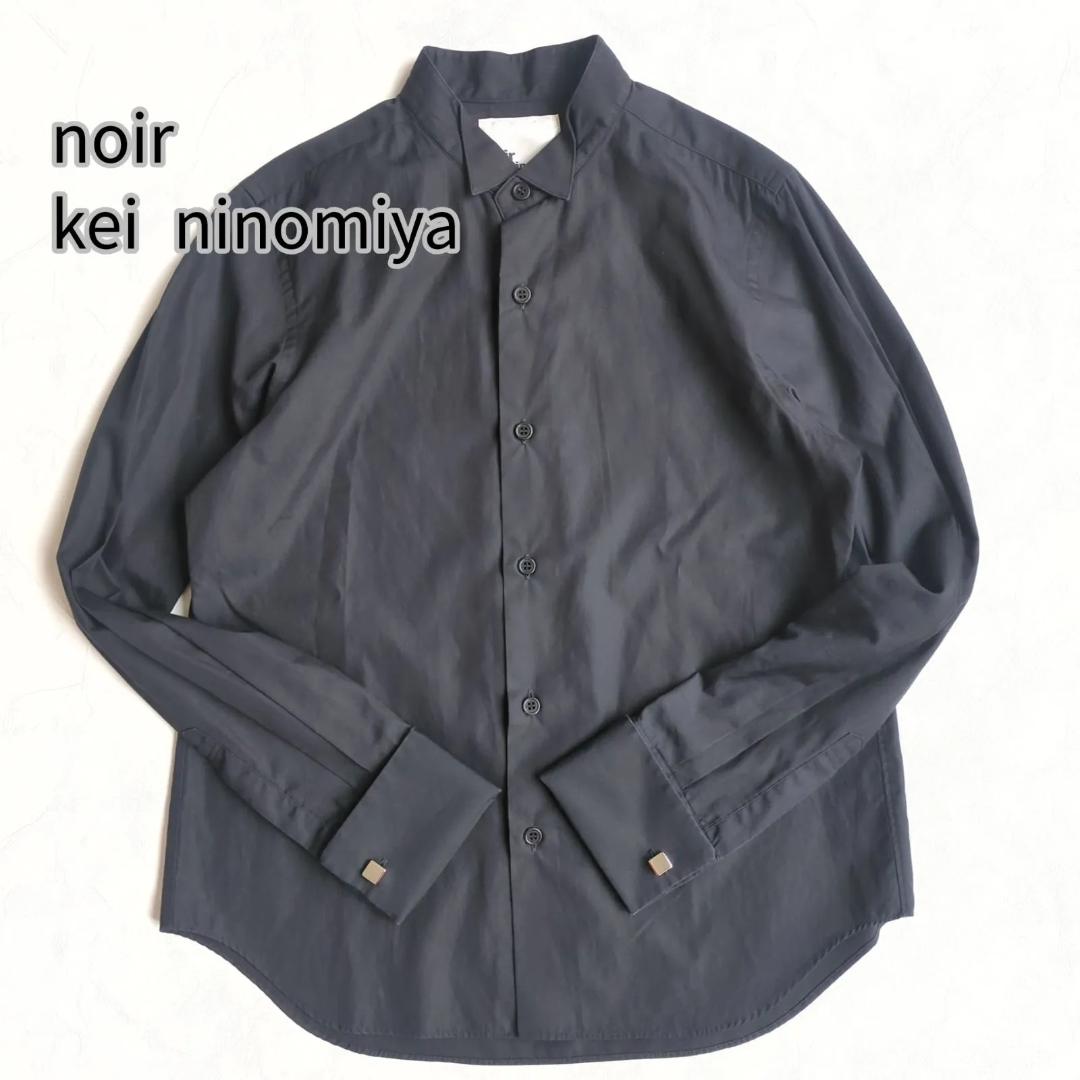 美品 ノワールケイニノミヤ カフスボタン付き 長袖 シャツ ブラウス 綿100％