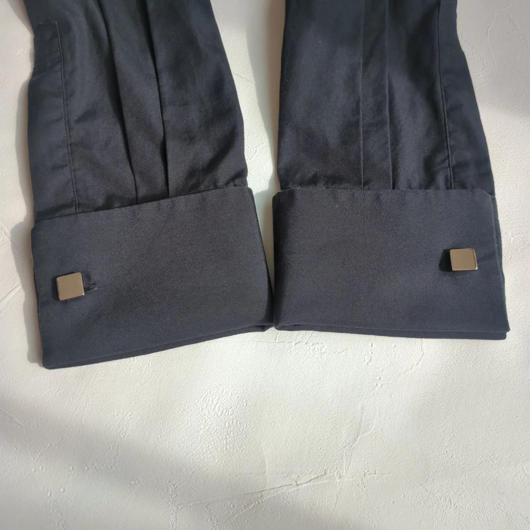 美品 ノワールケイニノミヤ カフスボタン付き 長袖 シャツ ブラウス 綿100％