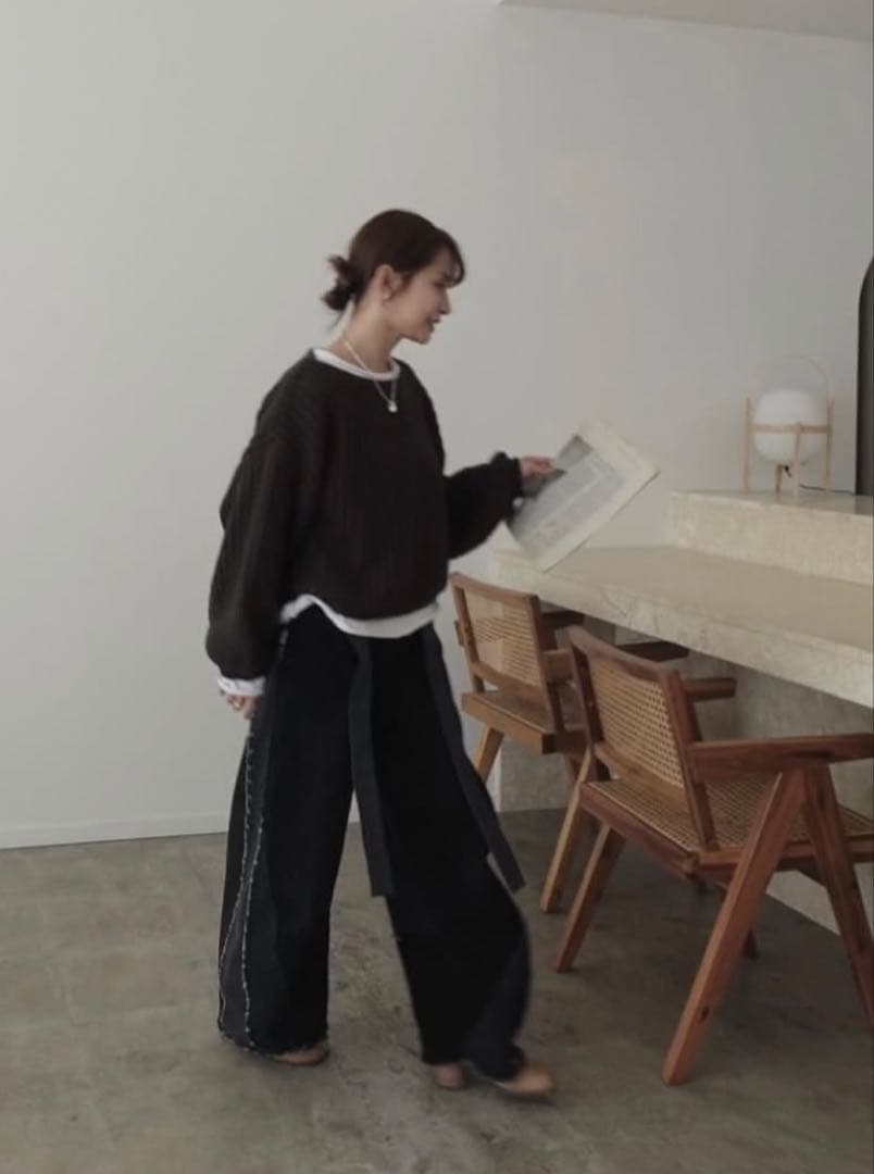 【完売品】Knuth Marf ツーバックルパッチワークデニム 黒　ユニセックス