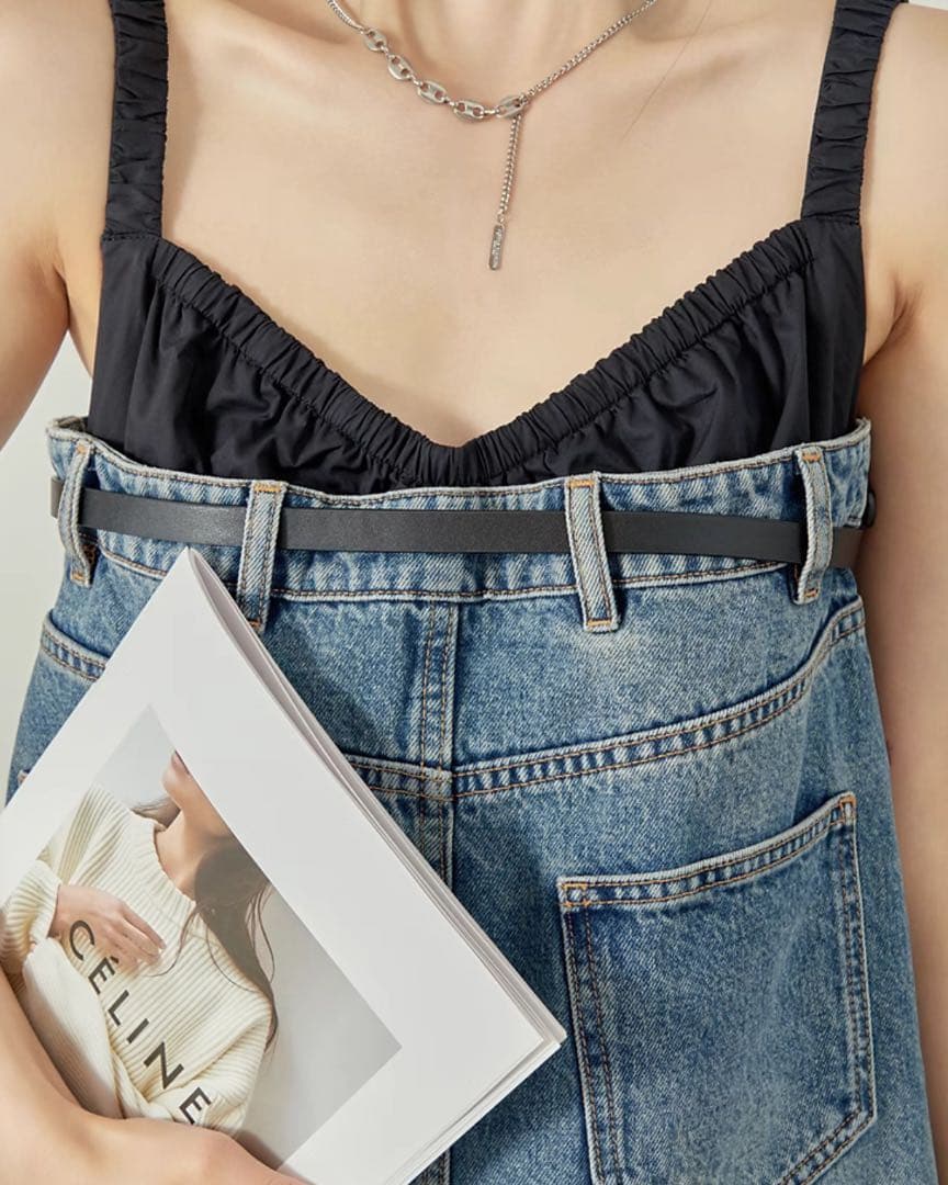 【LLL LAB】Denim Docking Cami Dress