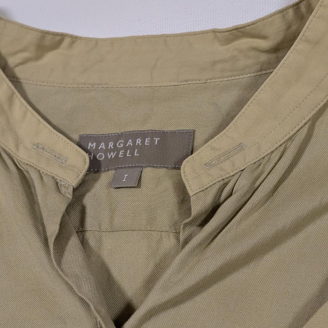 美品✨️マーガレットハウエル コットンシルク バンドカラー ライトグリーン1