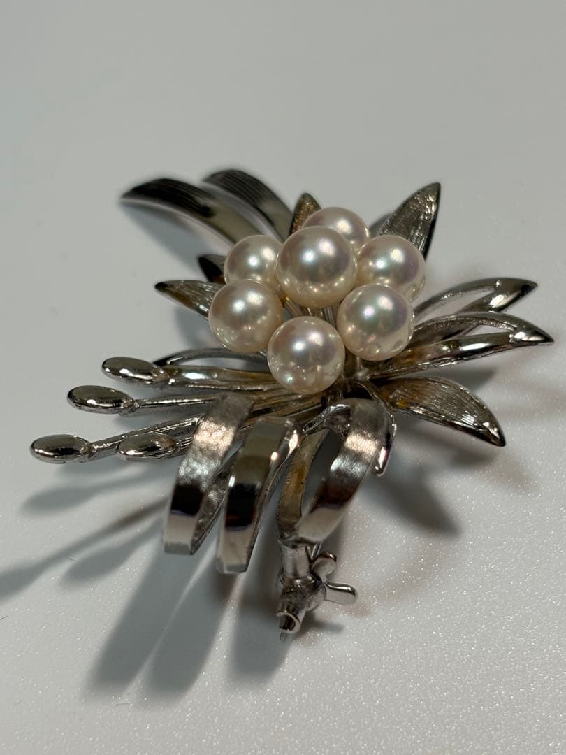 田崎真珠 TASAKI パール付きシルバーブローチ