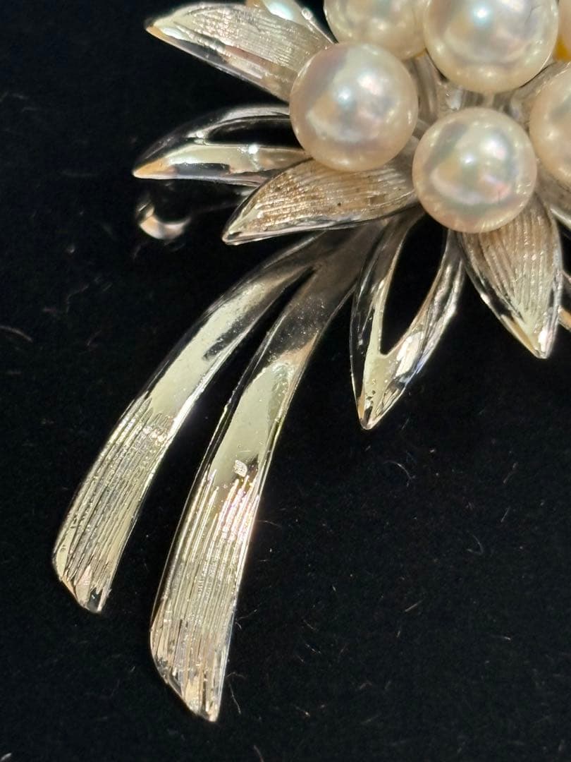 田崎真珠 TASAKI パール付きシルバーブローチ
