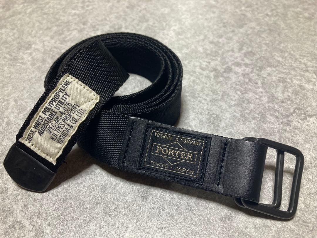 【美品】PORTER × N.HOLLYWOOD アーミーベルト ブラック